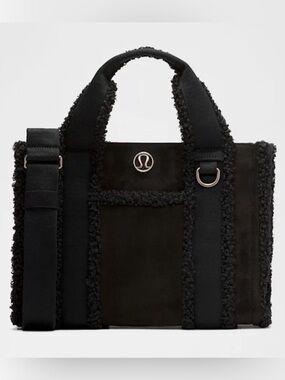 Lululemon Boxy Mini Tote Bag 4.5L Faux Shearling Trims & Free LLL Shopping bag